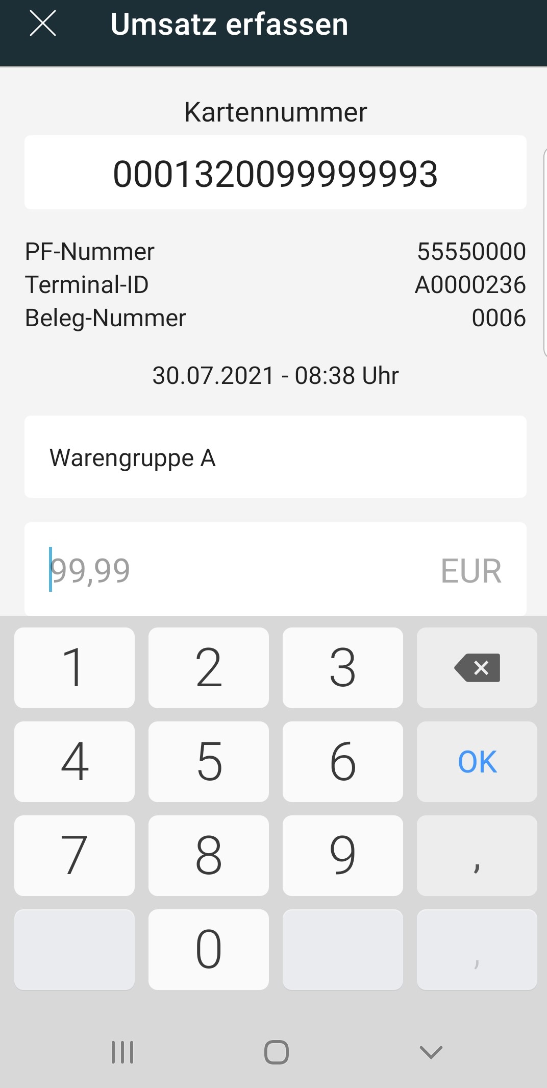 AVS Umsatz-Scan App: Umsatz erfassen